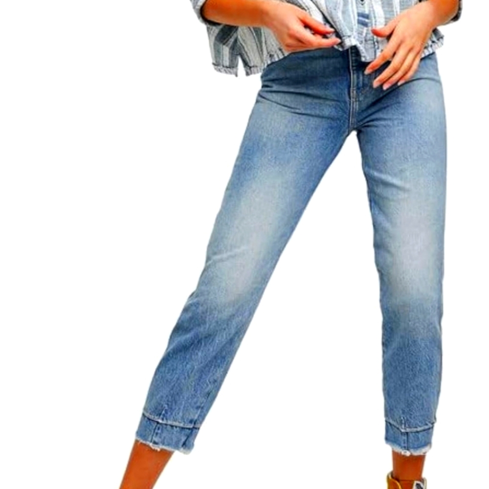 NWT Free People Women's Marion High-Waisted Jeans (Blue, 25)
